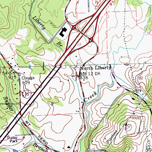Topographic Map of North Liberty School (historical), TN