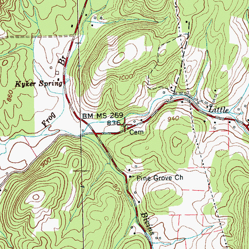 Topographic Map of Piney Church (historical), TN