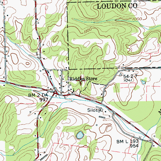 Topographic Map of Richardson Mine, TN