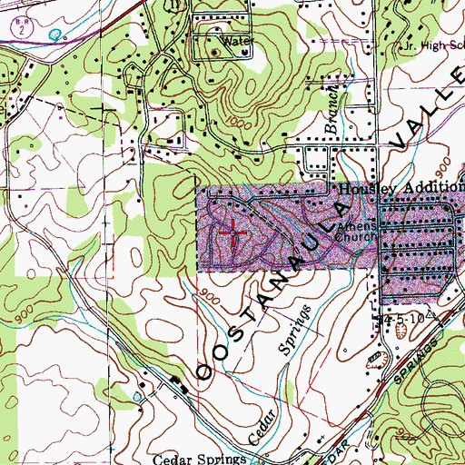 Topographic Map of Ridgeway, TN
