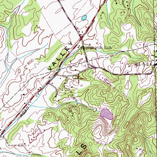 Topographic Map of Rose Hill Church, TN