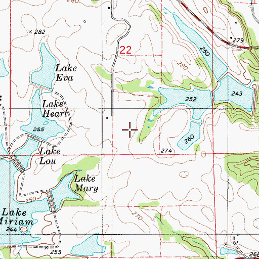Topographic Map of Lakeland Farms Dam Number Eleven, AL