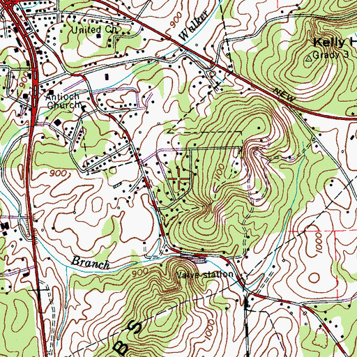 Topographic Map of Sunset View, TN