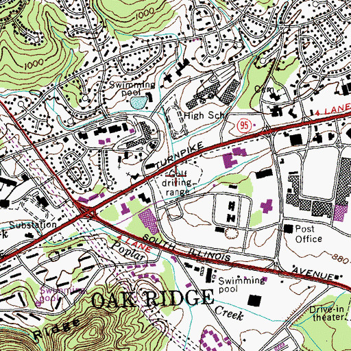 Topographic Map of A K Bissell Park, TN