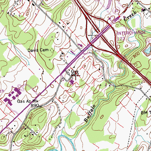 Topographic Map of Anderson County Occupational Development School, TN