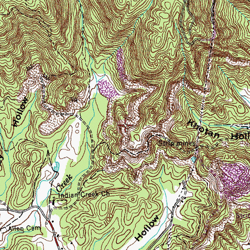 Topographic Map of Asbery Mine, TN