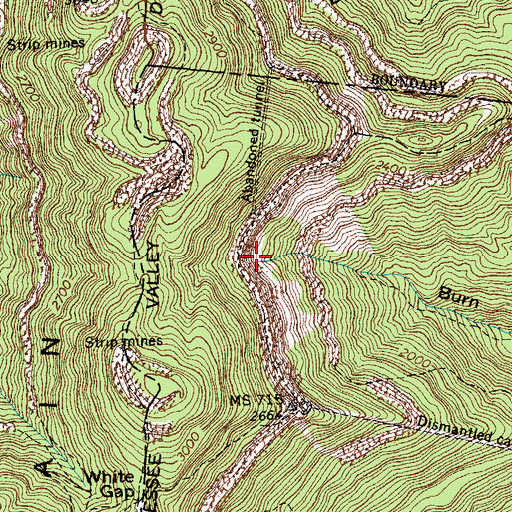 Topographic Map of Beech Grove Mine, TN