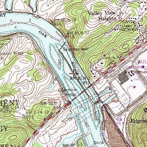 Topographic Map of Black Island (historical), TN