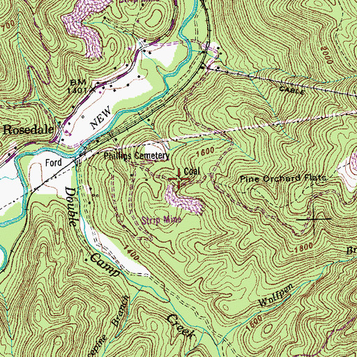 Topographic Map of Bob Elders Mine, TN