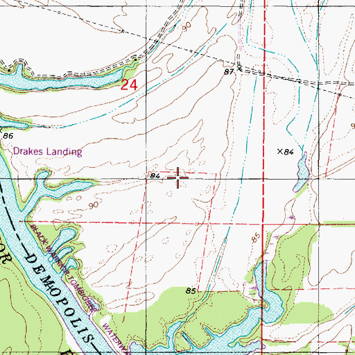 Topographic Map of Lewis Lawson Pond, AL