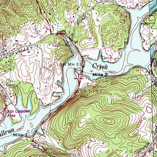 Topographic Map of Bull Run Park, TN