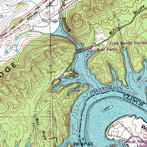 Topographic Map of Carbide Park, TN