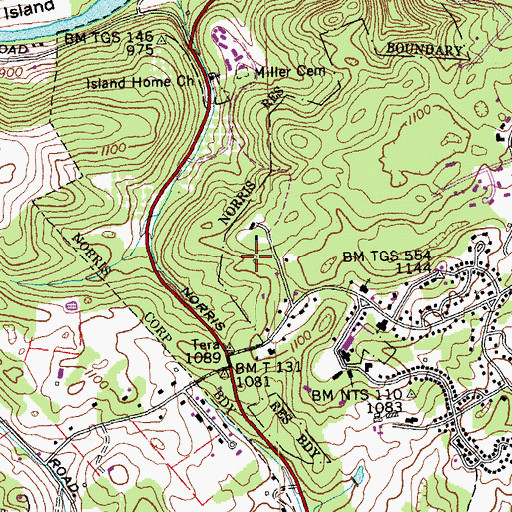 Topographic Map of Civilian Conservation Corps Camp Number 4495 (historical), TN