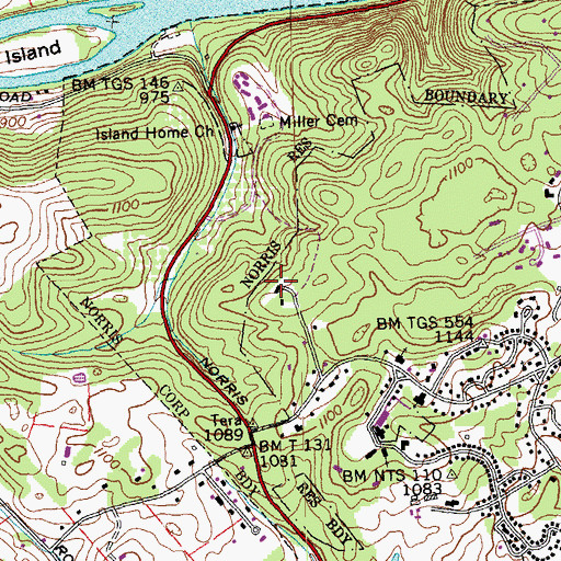 Topographic Map of Civilian Conservation Corps Camp Number 4493 (historical), TN