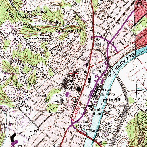 Topographic Map of Clinton Elementary School, TN