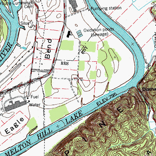 Topographic Map of Clinton Forest Nursery (historical), TN