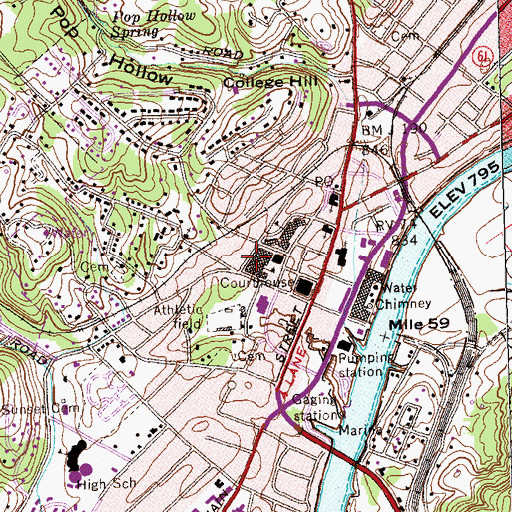 Topographic Map of Clinton Junior High School, TN