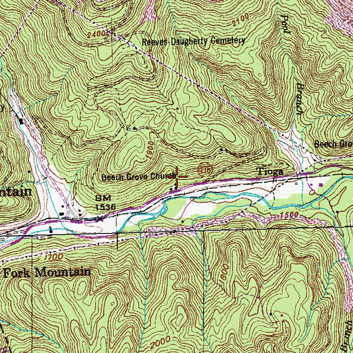 Topographic Map of Darty Mine, TN