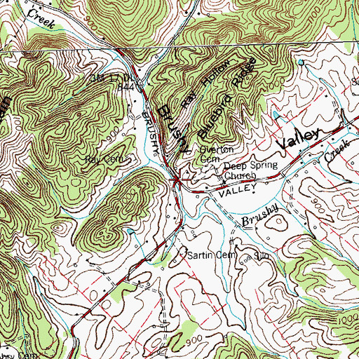 Topographic Map of Deep Springs, TN