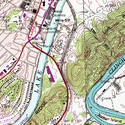 Topographic Map of East Siding, TN