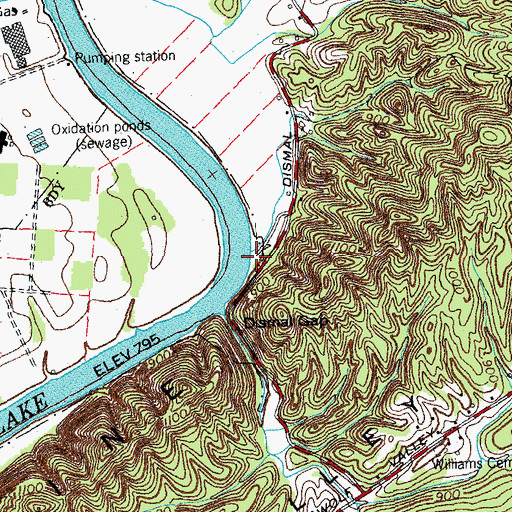Topographic Map of Eagle Bend Public Access Area, TN