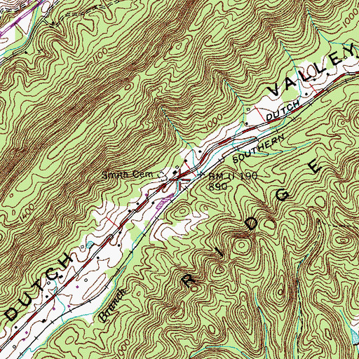 Topographic Map of Fairview (historical), TN