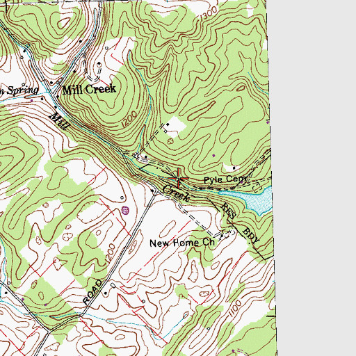 Topographic Map of Fox Mill (historical), TN