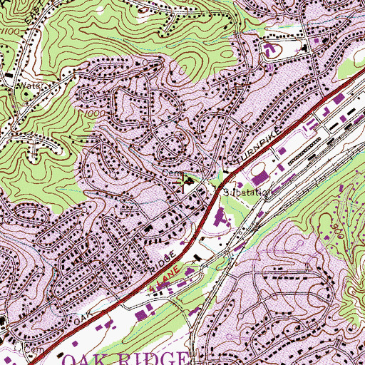 Topographic Map of Gamble Cemetery, TN