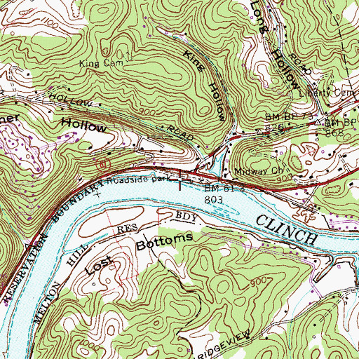 Topographic Map of Gibbs Ferry Park, TN