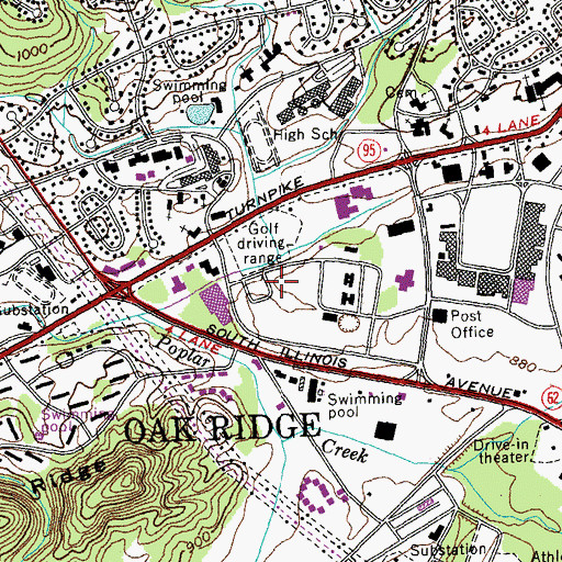 Topographic Map of Grove Center, TN