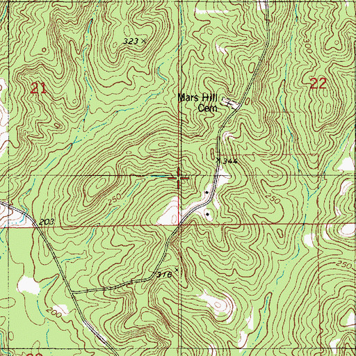 Topographic Map of Lakeland Farms Dam Number Fifteen, AL