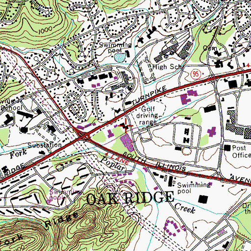 Topographic Map of Hecks Shopping Center, TN