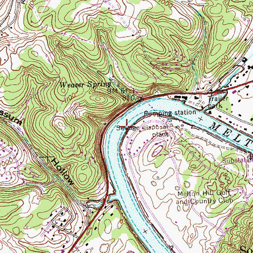Topographic Map of Horton Bend, TN