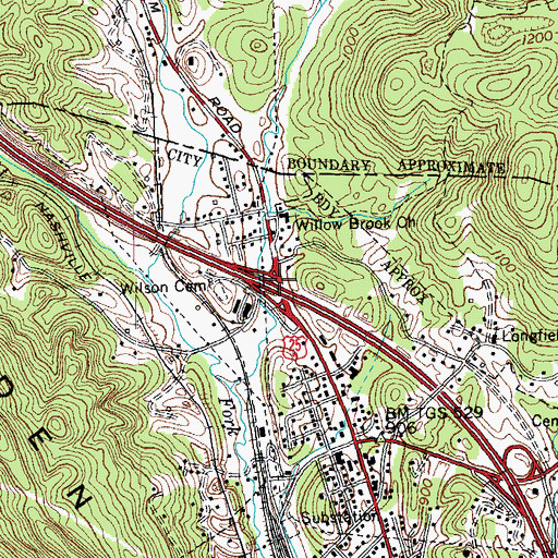 Topographic Map of Interchange 129, TN