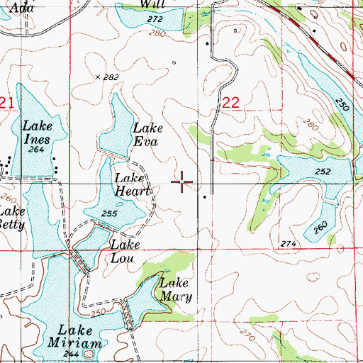 Topographic Map of Lakeland Farms Dam Number Ten, AL