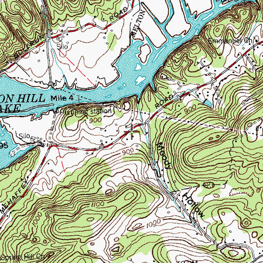 Topographic Map of Jones Church (historical), TN