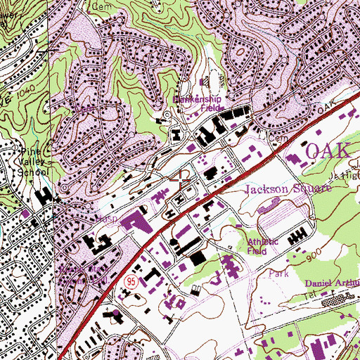 Topographic Map of John F Byrne Center for Community Mental Helath Sciences, TN