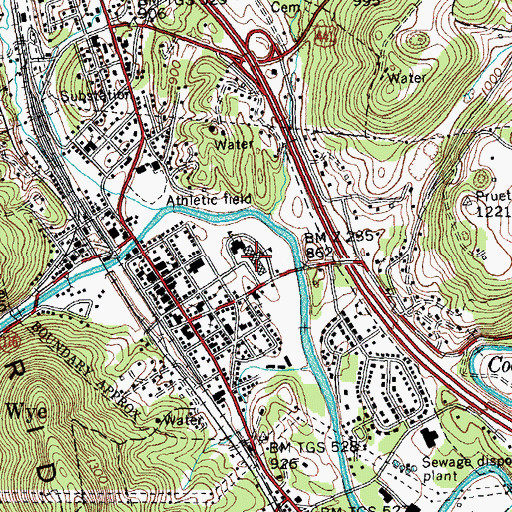 Topographic Map of Lake City Elementary School, TN