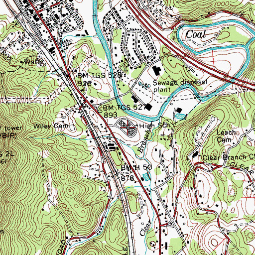 Topographic Map of Lake City Middle School, TN