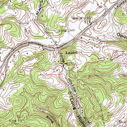 Topographic Map of Laurel Heights School (historical), TN