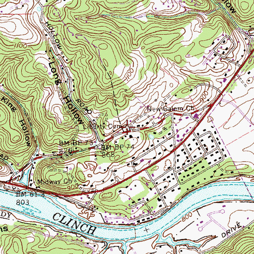 Topographic Map of Liberty Church (historical), TN