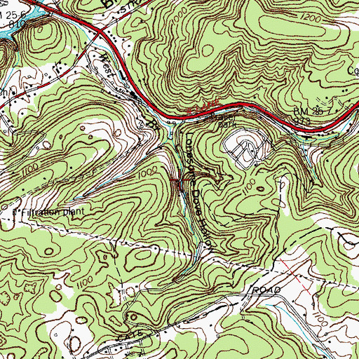Topographic Map of Lonesome Dove Church (historical), TN