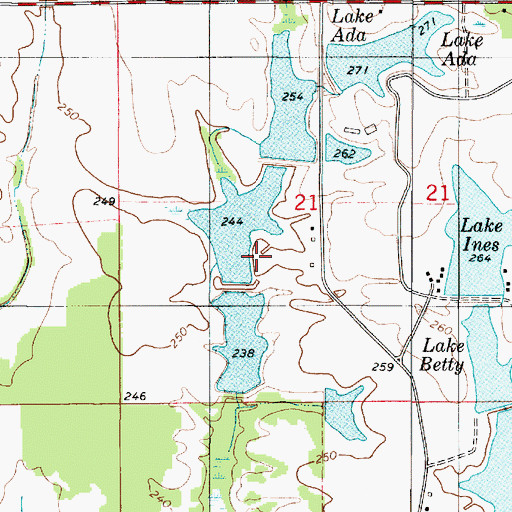 Topographic Map of Lakeland Farms Lake Number Seven, AL