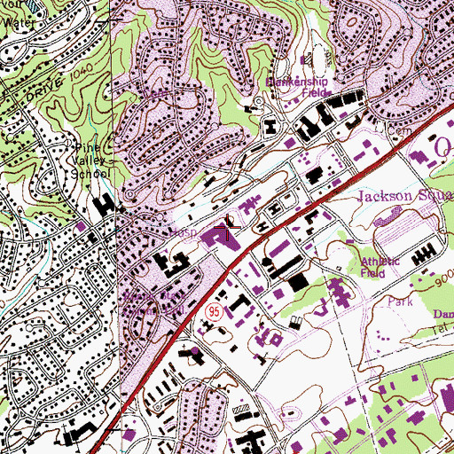 Topographic Map of Methodist Medical Center of Oak Ridge, TN