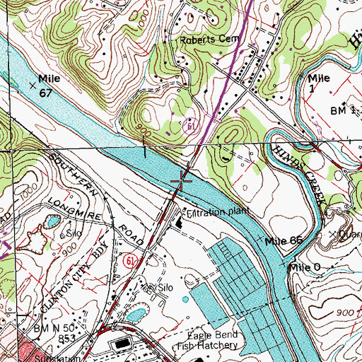 Topographic Map of Moore Ferry (historical), TN