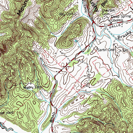 Topographic Map of Mountain View School (historical), TN