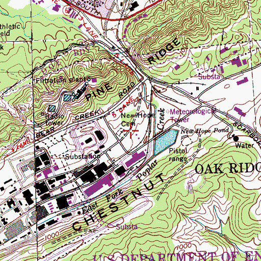 Topographic Map of New Hope Church (historical), TN