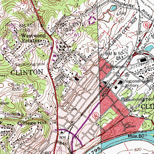 Topographic Map of North Clinton Elementary School, TN