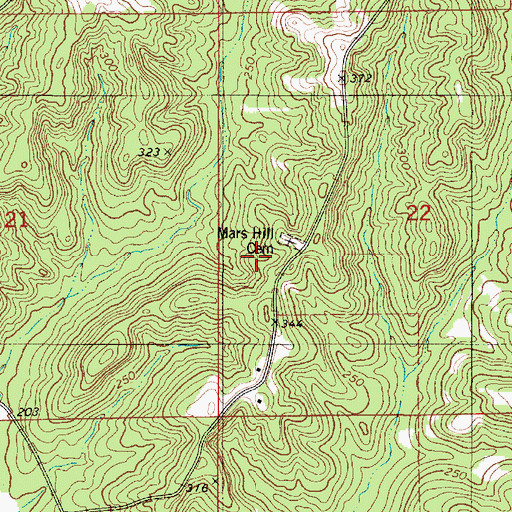 Topographic Map of Lakeland Farms Pond Number Sixteen, AL