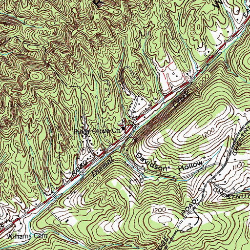 Topographic Map of Piney Grove School (historical), TN